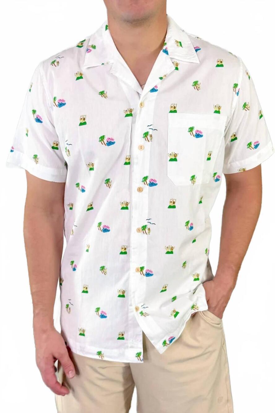 NEW KENNY FLOWERS women's private island button down top in white